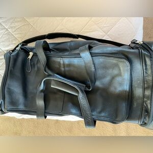 Leather duffel bag